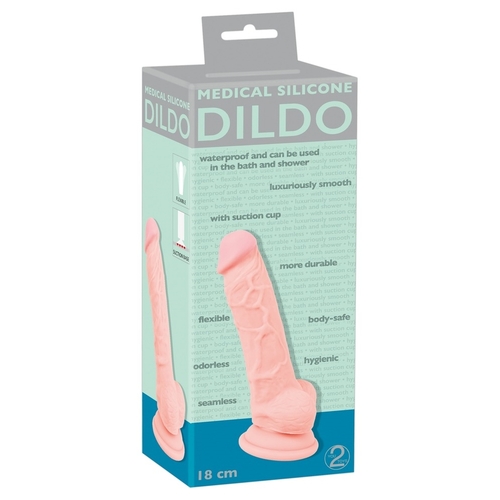 Medical Silicone 7"" Dildo - Flesh