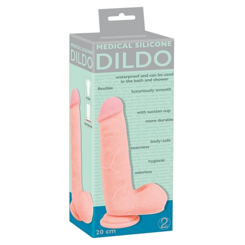 Medical Silicone 8" Dildo - Flesh