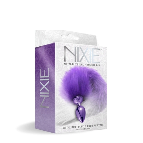 Nixie Metal Butt Plug With Tail Metallic