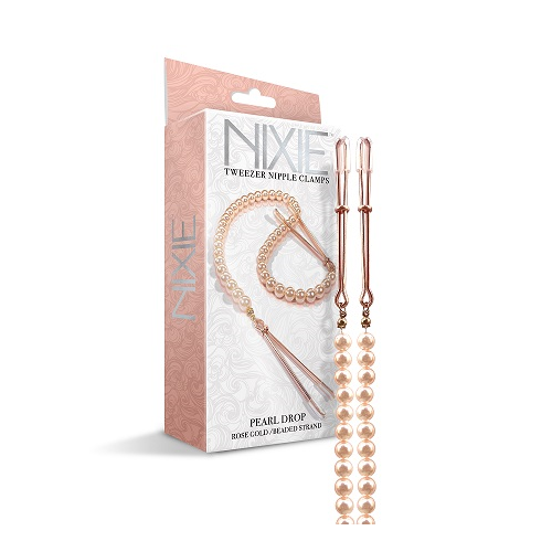 Nixie Adjustable Tweezer Clips With Pearls Rose
