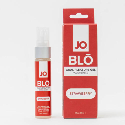 JO Blo Strawberry Strawberry Flavoured Oral Pleasure Gel - 30 ml Bottle
