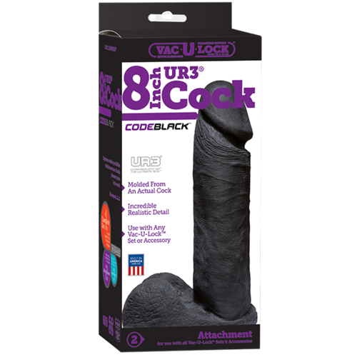 8"  CODE BLACK UR3  Realistic Cock