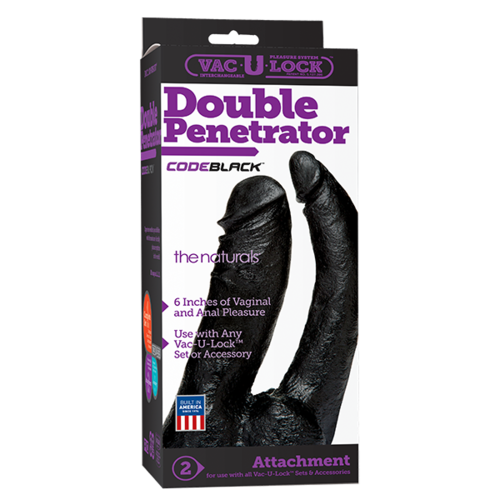 6" CODE BLACK Double Penetrator - The Naturals