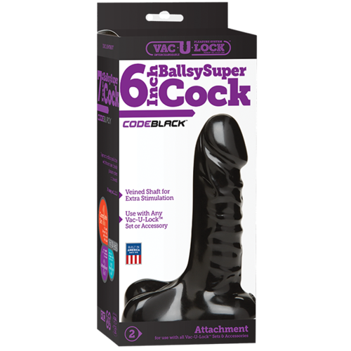 6"  CODE BLACK Ballsy Super Cock