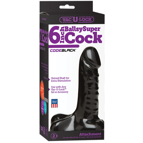 6"  CODE BLACK Ballsy Super Cock