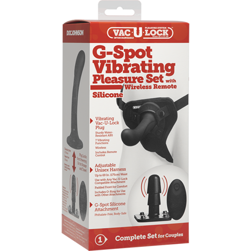 6" G-Spot Pleasure Vibrating Strap On Set