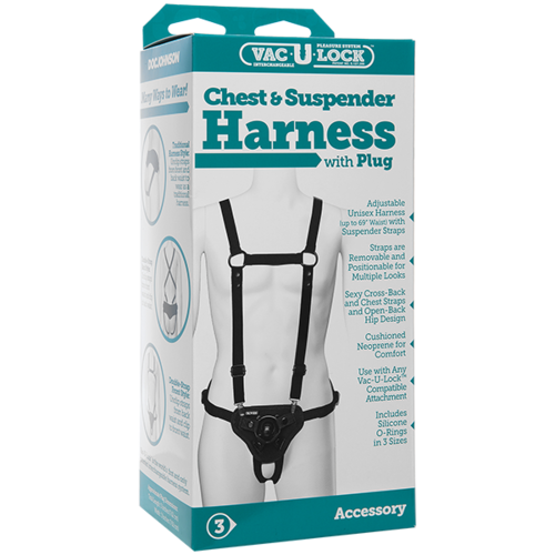 4" Chest & Suspender Harness with Plug