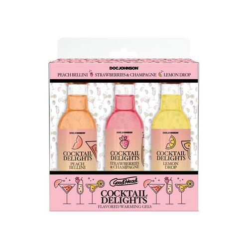 GoodHead - Cocktail Delights - Peach Bellini Strawberries & Champagne Lemon Drop - 3 Pack - 2 oz.