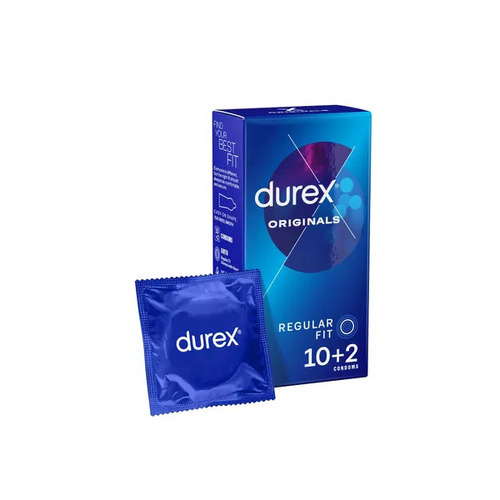 Durex Originals Regular Fit Condoms Regular Fit Latex Condoms - 10 Pack + 2 Free