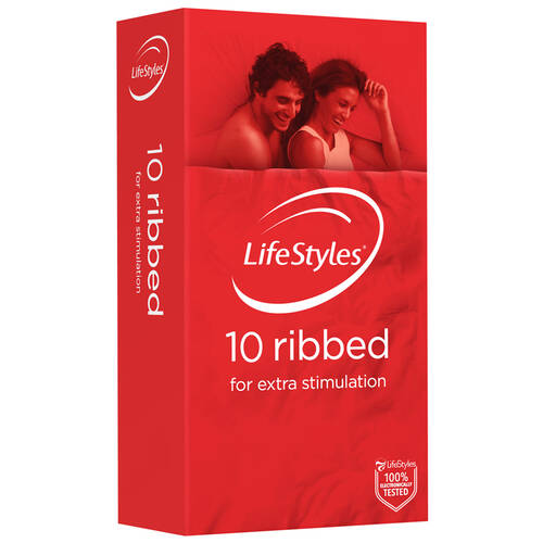54mm Ribbed Condoms x12