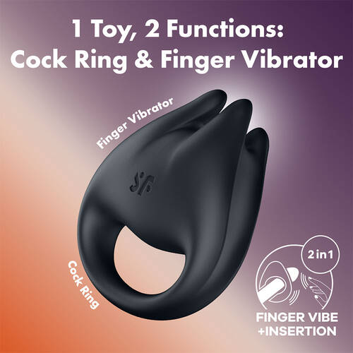 Satisfyer Perfect Pair 1 Black USB-C Rechargeable Vibrating Couples Ring