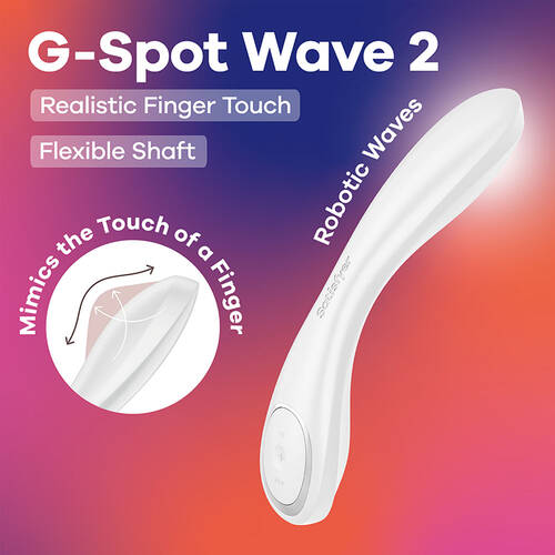 Satisfyer G-Spot Wave 2 - White White 23.6 cm USB Rechargeable Flicking Tip Vibrator