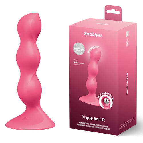 Satisfyer Triple Ball-R - Red Red Beaded Anal Plug