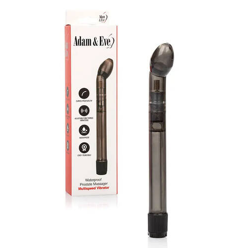 Adam & Eve WATERPROOF PROSTATE MASSAGER Black 17.8 cm (7'') Vibrating Prostate Massager