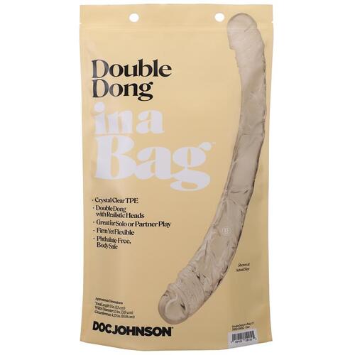 Double Dong In A Bag 13 inch Clear