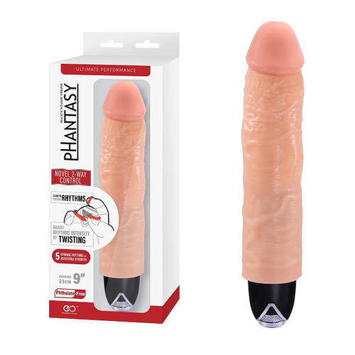 PHANTASY  SILICONE VIBRATOR  9" - FLESH