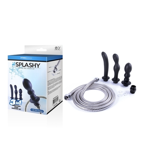 HYDRO SERIES-SPASHY 3 BUTT PLUGS WITH HOSE KIT