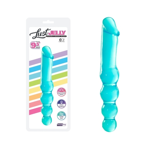 LUST JELLY 9.5 DOUBLE DONG - BLUE