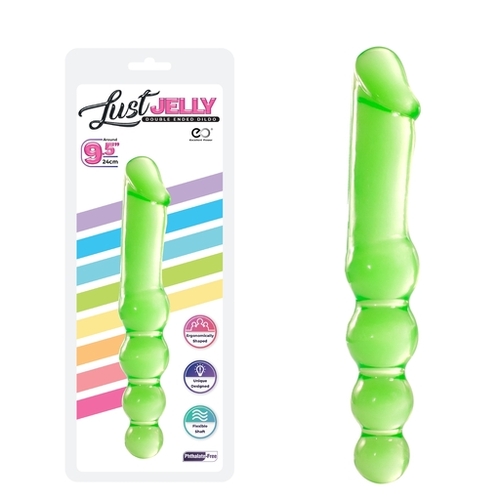 LUST JELLY 9.5 DOUBLE DONG - GREEN