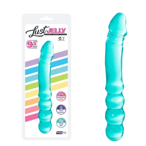 LUST JELLY PVC  9.5 DOUBLE DONG - BLUE