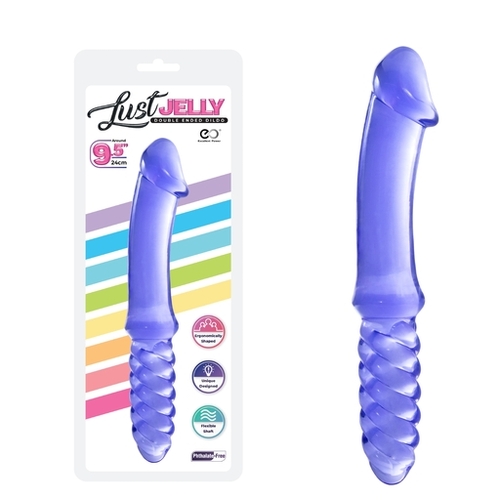LUST JELLY DOUBLE DONG 9.5" - PURPLE