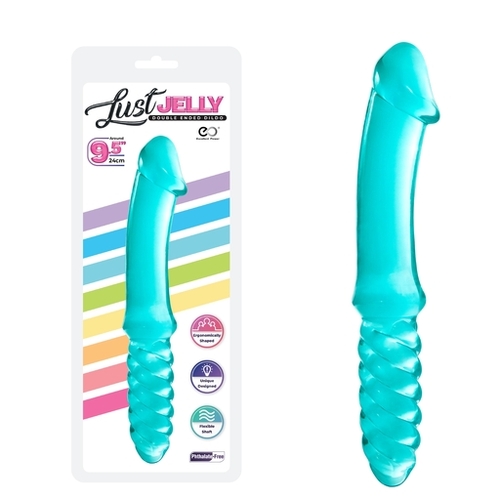 LUST JELLY DOUBLE DONG 9.5" - BLUE