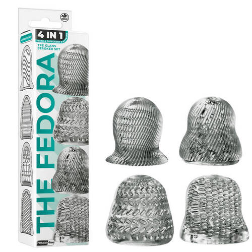 THE FEDORA 4 SET MASTURBATOR TRANSPARENT BLACK