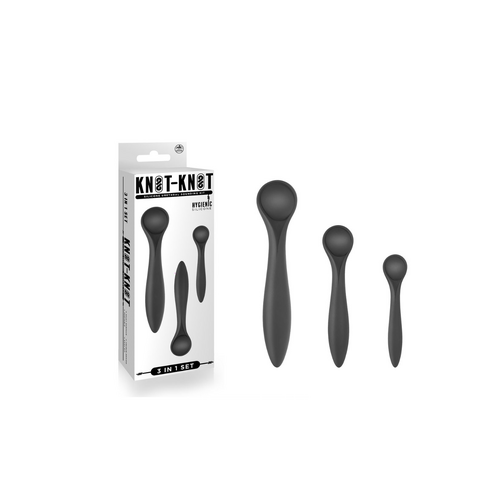 KNOT-KNOT SILICONE URETHRAL PLUG SET BLACK
