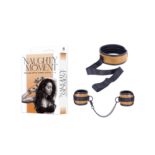 NAUGHTY MOMENT COLLAR WITH HAND CUFFS YELLOW