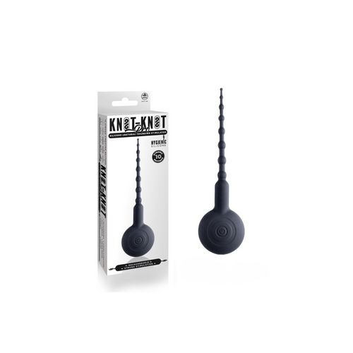 KNOT-KNOT PRO SILICONE VIBRATING URETHRAL PLUG BLACK