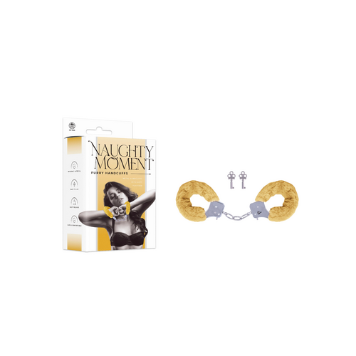 NAUGHTY MOMENT HANDCUFF WITH FURRY SLEEVE YELLOW