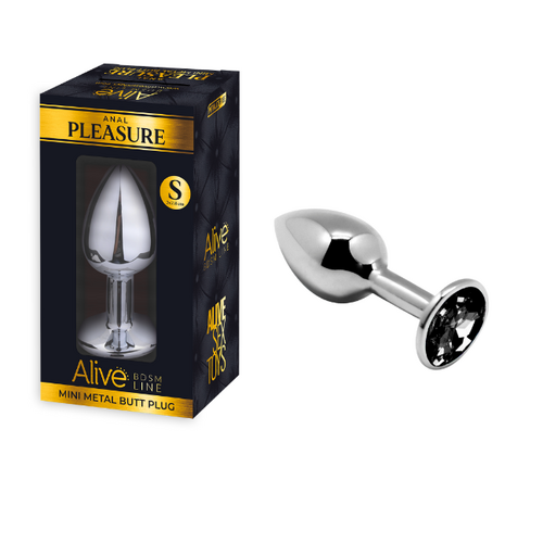 MINI METAL BUTT PLUG ANAL PLEASURE BLACK S