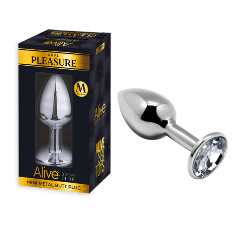 MINI METAL BUTT PLUG ANAL PLEASURE WHITE M