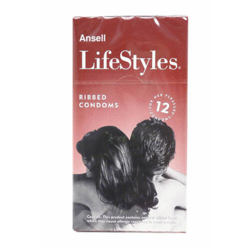 54mm Ribbed Condoms x12