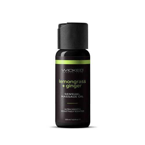 Wicked Sensual Massage Oil Lemongrass + Ginger Lemongrass And Ginger Scented Massage Oil 120ml Tube