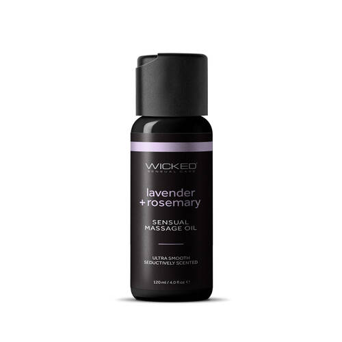 Wicked Sensual Massage Oil Lavender + Rosemary Lavender And Rosemary Scented Massage Oil 120ml Tube