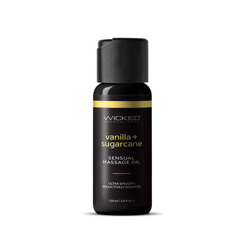 Wicked Sensual Massage Oil Vanilla + Sugarcane Vanilla And Sugarcane Scented Massage Oil 120ml Tube