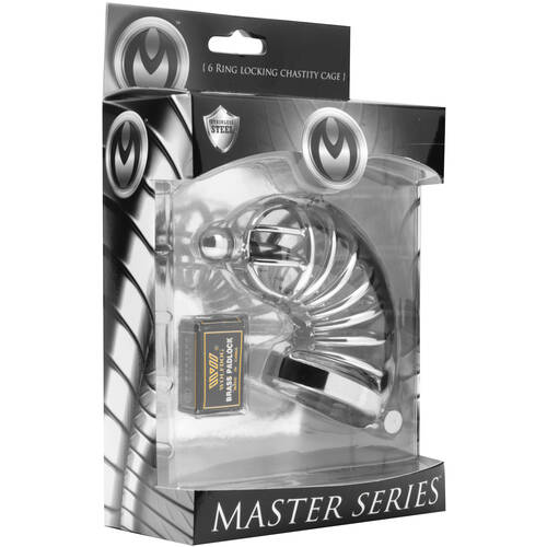 Asylum 6 Ring Chastity Cage