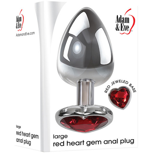 3" Large Red Heart Gem Butt Plug