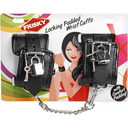 Locking Padded Wrist Cuffs with Chain