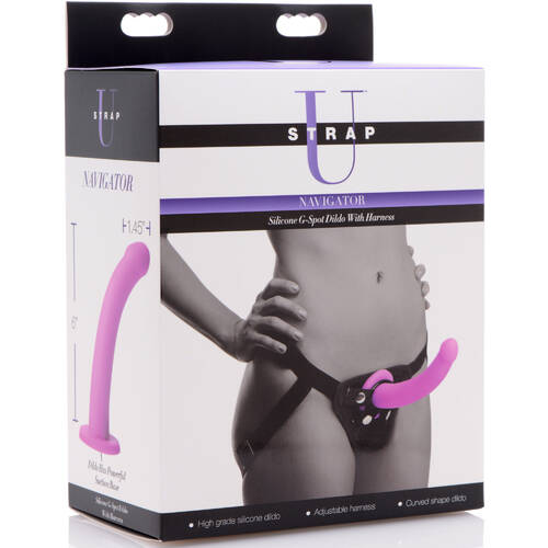 7" Silicone G-Spot Dildo + Harness
