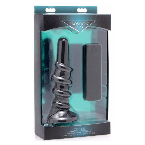Coiled Vibrating Anal Plug With Controller