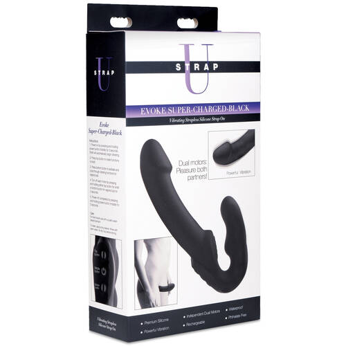 9.75" Vibrating Silicone Strapless Strap On