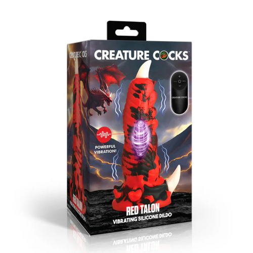 Creature Cocks Red Talon Vibrating Silicone Dildo