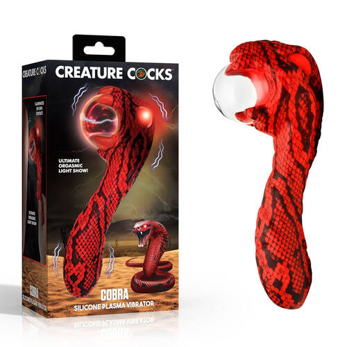 Creature Cocks Cobra Red 18.5 cm USB Rechargeable Fantasy Vibrator with Plasma Ball