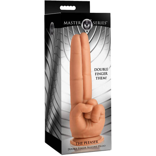 Master Series The Pleaser Flesh 23.6 cm Double Finger Dildo