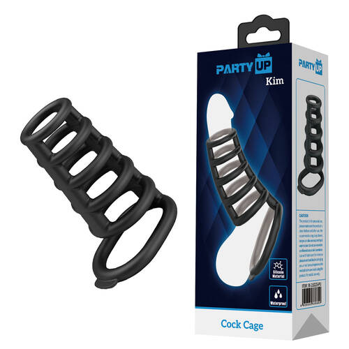 Party Up KIM Cock Cage Black Cock Ring Cage