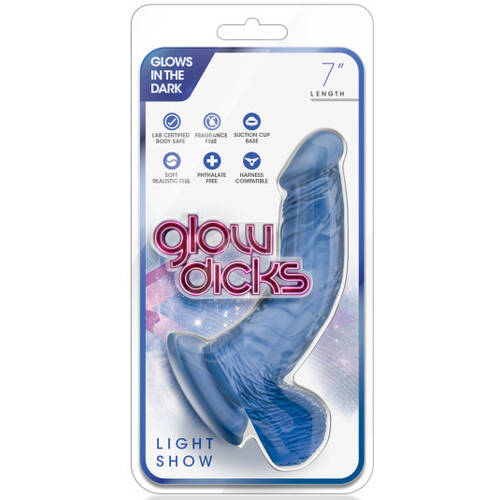 7" Glowing Curved Cock + Balls