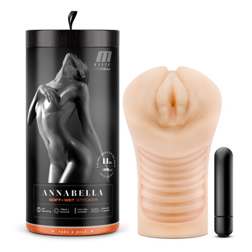 M Elite Soft and Wet - Annabella Flesh Vibrating Vagina Stroker