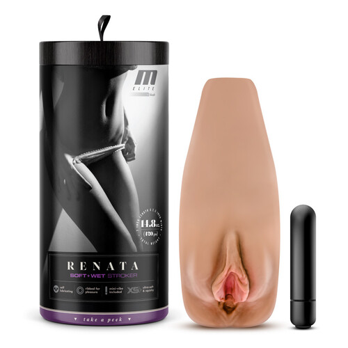 M Elite Soft and Wet - Renata Tan Vibrating Vagina Stroker